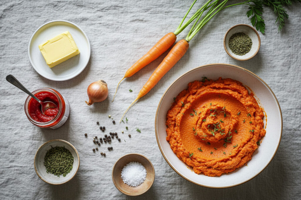 Zutaten für Karotten-Tomaten-Aufstrich