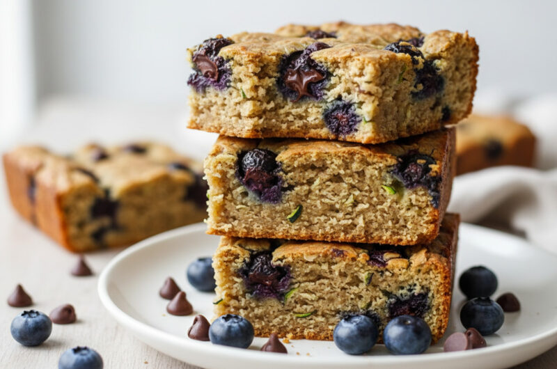 Vegane Frühstücksblondies mit Zucchini