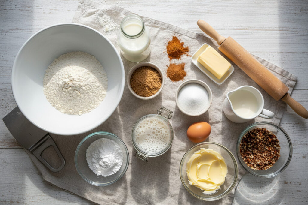 Zutaten für Sauerteig-Zimtschnecken